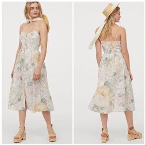 NWOT H&M Linen Blend Wildflower Flower Print XXS